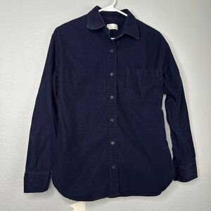 Aritzia Wilfred Free Corduroy Button Up Shirt Blue Cotton Womens XS